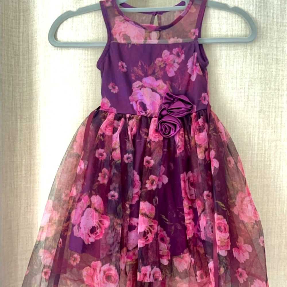 Small Girls Sleeveless Princess Floral Dress